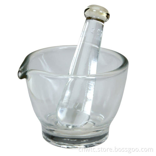 Professional Laboratory Glass Mortar and Pestle Set: 60mm & 120mm Bowl for Medicine Grinding and Mixing